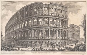 Widok na Amfiteatr Flawiuszów znany jako Koloseum, 1757. autorstwa Giovanni Battista Piranesi