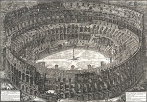 Widok na Amfiteatr Flawiuszów znany jako Koloseum, 1776. autorstwa Giovanni Battista Piranesi