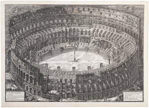 Widok na Amfiteatr Flawiuszów znany jako Koloseum, 1776. autorstwa Giovanni Battista Piranesi