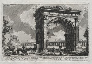 Widok łuku Gallieno autorstwa Giovanni Battista Piranesi