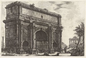 Widok Łuku Septymiusza Sewera, z Vedute di Roma autorstwa Giovanni Battista Piranesi
