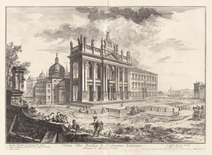 Widok na bazylikę San Giovanni Laterano, z Vedute di Roma (Widoki na Rzym) autorstwa Giovanni Battista Piranesi