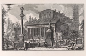 Widok na bazylikę San Lorenzo fuori delle Mura z Vedute di Roma (Widoki na Rzym) autorstwa Giovanni Battista Piranesi