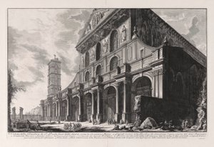 Widok na bazylikę San Paolo fuori delle Mura, zbudowaną przez Konstantyna Wielkiego, z Vedute di Roma (Widoki Rzymu) autorstwa Giovanni Battista Piranesi