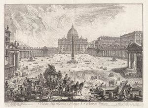 Widok na Bazylikę i Piazza of Saint Peter autorstwa Giovanni Battista Piranesi