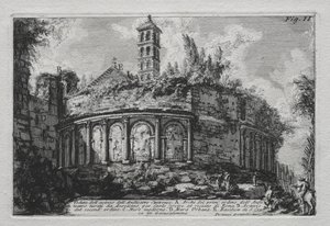 Widok na pozostałości amfiteatru Castranse autorstwa Giovanni Battista Piranesi