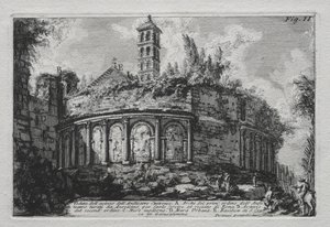 Widok na pozostałości amfiteatru Castranse. autorstwa Giovanni Battista Piranesi