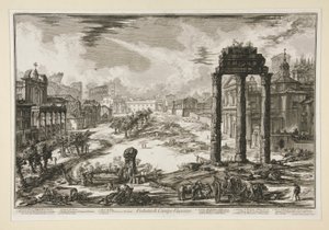 Widok na Campo Vaccino, z widoków Rzymu autorstwa Giovanni Battista Piranesi