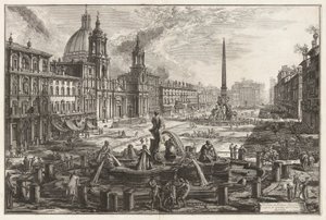Widok na Piazza Navona nad ruinami Circus Agonalis [Cyrk Domicjana]), z Vedute di Roma (Widoki na Rzym) autorstwa Giovanni Battista Piranesi