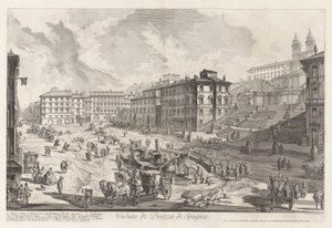 Widok na Piazza di Spagna, z Vedute di Roma (Widoki na Rzym) autorstwa Giovanni-Battista Piranesi