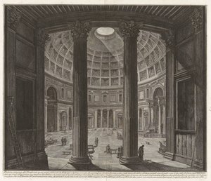 Widok wnętrza Panteonu..., z cyklu „Widoki Rzymu“ autorstwa Giovanni Battista Piranesi