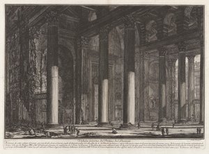 Widok wnętrza Pronaosa Panteonu, z Vedute di Roma (Widoki Rzymu) autorstwa Giovanni Battista Piranesi