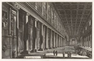 Widok wnętrza bazyliki Santa Maria Maggiore, z Vedute di Roma (Widoki Rzymu) autorstwa Giovanni Battista Piranesi