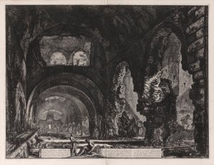 Widok wnętrza willi Mecenasa autorstwa Giovanni Battista Piranesi