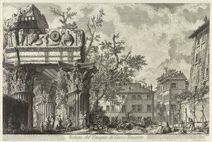 Weduta ze świątynią Jowisza Tonansa, ok. 1930 r. 1755 autorstwa Giovanni Battista Piranesi