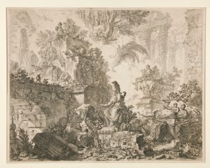Widoki na Rzym: Frontyspis z posągiem Minerwy autorstwa Giovanni Battista Piranesi