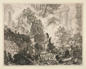 Widoki na Rzym: Frontyspis z posągiem Minerwy autorstwa Giovanni Battista Piranesi
