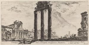 Ślady świątyni Jowisza Statora autorstwa Giovanni Battista Piranesi