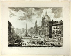 Widok na Piazza Navona nad ruinami Cyrku Domicjana, z Widoków Rzymu autorstwa Giovanni Battista Piranesi