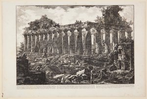Widok innej świątyni w mieście Paestum, powszechnie uważanej za poświęconą Junonie [...] autorstwa Giovanni Battista Piranesi