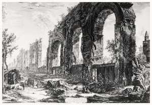 Widok akweduktu Nerona z serii „Widoki Rzymu”, ok. 1760 (akwaforta) autorstwa Giovanni Battista Piranesi