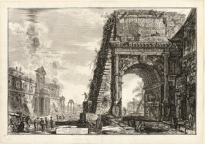 Widok Łuku Tytusa z Widoków Rzymu autorstwa Giovanni Battista Piranesi