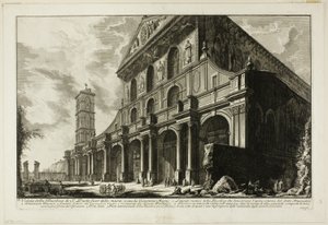 Widok na bazylikę S. Paolo fuori delle Mura [św. Paweł poza murami], zbudowany przez Konstantyna Wielkiego, z Widoków Rzymu autorstwa Giovanni Battista Piranesi