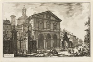 Widok na bazylikę San Sebastiano fuori delle mura [św. Sebastian za murami] na Drodze Appijskiej, z Widoków Rzymu autorstwa Giovanni Battista Piranesi