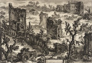 Widok Łazienek Tytusa, ok. 1775 autorstwa Giovanni Battista Piranesi
