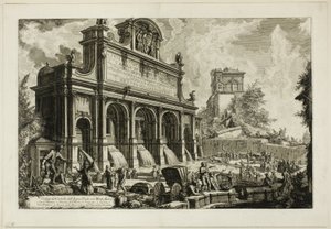 Widok źródła Acqua Paola na Monte Aureo, z widoków Rzymu autorstwa Giovanni Battista Piranesi