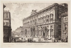 Widok na Palazzo della Consulta na Kwirynale, siedzibę sekretariatu papieskiego autorstwa Giovanni Battista Piranesi