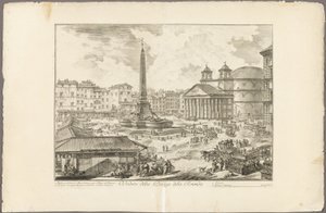 Widok na Piazza della Rotonda, z Widoków Rzymu autorstwa Giovanni Battista Piranesi
