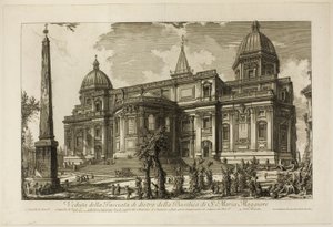 Widok na tylne wejście do bazyliki S. Maria Maggiore, z widoków Rzymu autorstwa Giovanni Battista Piranesi