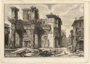 Widok szczątków forum Nerwy, z widoków Rzymu autorstwa Giovanni Battista Piranesi