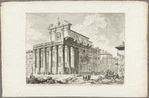 Widok świątyni Antonina i Faustyny na Forum Romanum, z Widoków Rzymu autorstwa Giovanni Battista Piranesi