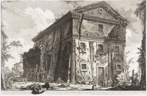 Widok na świątynię Bachusa, 1760-78 autorstwa Giovanni Battista Piranesi
