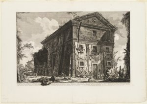Widok na świątynię Bachusa, obecnie kościół S. Urbano, dwie mile od Rzymu, za Porta S. Sebastiano, z Widoków Rzymu autorstwa Giovanni Battista Piranesi