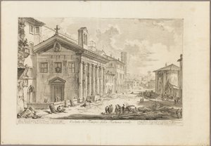 Widok świątyni Fortuna Virilis. Obecnie ormiański kościół S. Maria Egiziaca, z Widoków Rzymu autorstwa Giovanni Battista Piranesi