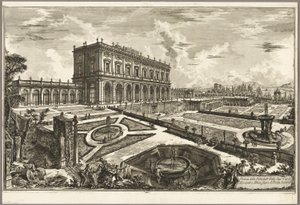 Widok willi Jego Eminencji Kardynała Alessandro Albani, poza Porta Salaria, z Widoków Rzymu autorstwa Giovanni Battista Piranesi