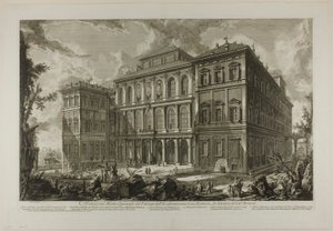 Widok pałacu znakomitej rodziny Barberini na Kwirynale, projektu Cavaliere Berniniego, z Widoków Rzymu autorstwa Giovanni Battista Piranesi