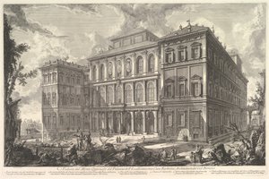 Widok pałacu znamienitego rodu Barberini na Kwirynale, plan..., ca. 1750-1759. autorstwa Giovanni Battista Piranesi