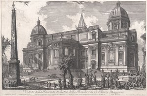 Widok tylnego wejścia do bazyliki S. Maria Maggiore, ok. 1760-1778 (akwaforta) autorstwa Giovanni Battista Piranesi