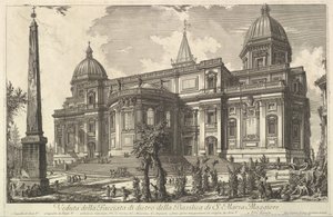 Widok na tylne wejście do bazyliki S. Maria Maggiore, od strony Veduta di Roma R ..., ca. 1742. autorstwa Giovanni Battista Piranesi