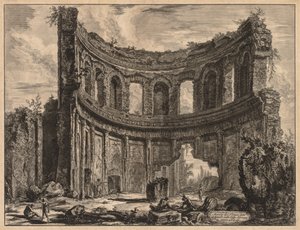 Widoki na Rzym: pozostałości świątyni Apollina w pobliżu willi Hadriana autorstwa Giovanni Battista Piranesi