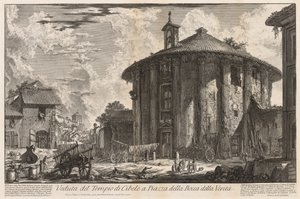 Widoki Rzymu: Świątynia Kybele, 1758. autorstwa Giovanni Battista Piranesi