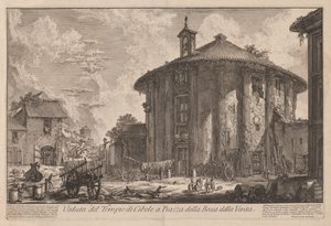 Widoki Rzymu: Świątynia Portunusa (?) autorstwa Giovanni-Battista Piranesi