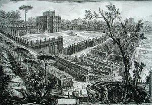 Villa Pamphili, z „Różne dzieła architektury, perspektywy, groteski, antyki”, wydana w 1743 r. (rycina) autorstwa Giovanni Battista Piranesi