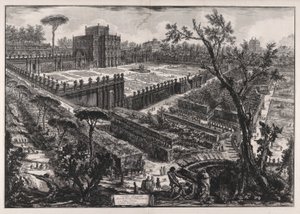 Villa Panfili poza Porta San Pancrazio (Villa Pamphilj poza Porta San Pancrazio), z Vedute di Roma (Widoki na Rzym) autorstwa Giovanni Battista Piranesi