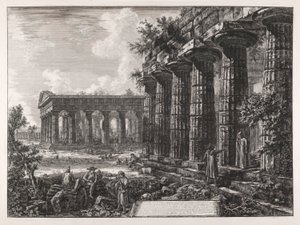 Widok niektórych kolumn przeciwległej fasady? że z poprzedniego zarządu autorstwa Giovanni Battista Piranesi