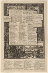 Katalog prac przekazanych do tej pory Lvce przez Gio Battista Piranesi autorstwa Giovanni Battista Piranesi and Francesco Piranesi